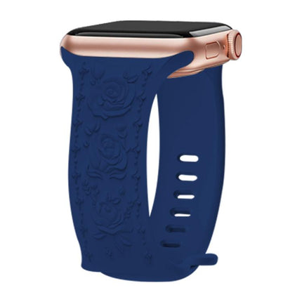 Kalebol 8-shaped Buckle Rose Embossed Silicone Watch Band, For Apple Watch 46mm / 49mm / 45mm / 44mm, For Apple Watch 42mm / 41mm / 40mm / 38mm - DealBuddy