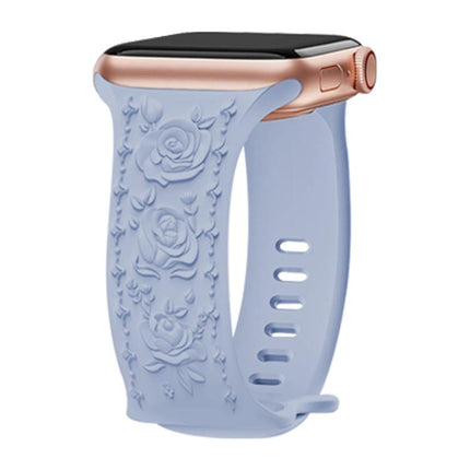 Kalebol 8-shaped Buckle Rose Embossed Silicone Watch Band, For Apple Watch 46mm / 49mm / 45mm / 44mm, For Apple Watch 42mm / 41mm / 40mm / 38mm - DealBuddy