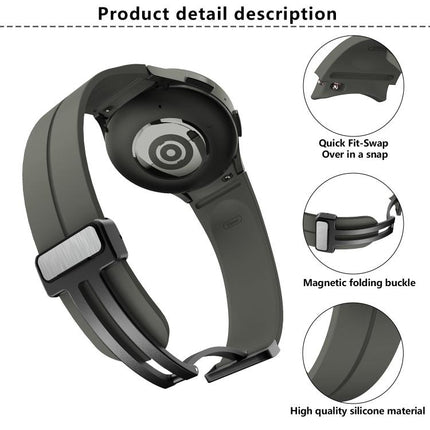 Kalebol Concave Folding Magnetic Buckle Silicone Strap, For Samsung Galaxy Watch7 / 6 / 5 - DealBuddy