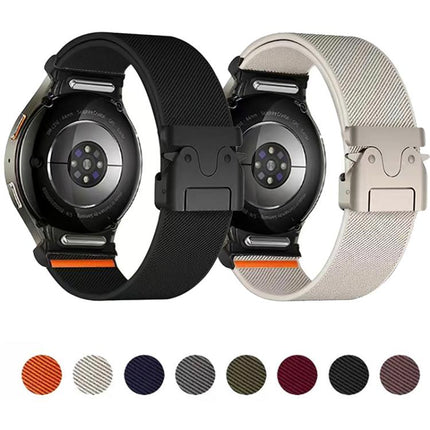Press Button Connector Parachute Buckle Elastic Nylon Watch Band, For Samsung Galaxy Watch 7 / 6 / 5 / 4 - DealBuddy