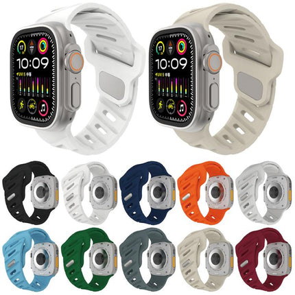 Slanted Hole Silicone Watch Band, For Apple Watch 46mm / 49mm / 45mm / 44mm, For Apple Watch 42mm / 41mm / 40mm / 38mm - DealBuddy