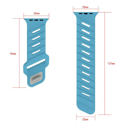 Slanted Hole Silicone Watch Band, For Apple Watch 46mm / 49mm / 45mm / 44mm, For Apple Watch 42mm / 41mm / 40mm / 38mm - DealBuddy