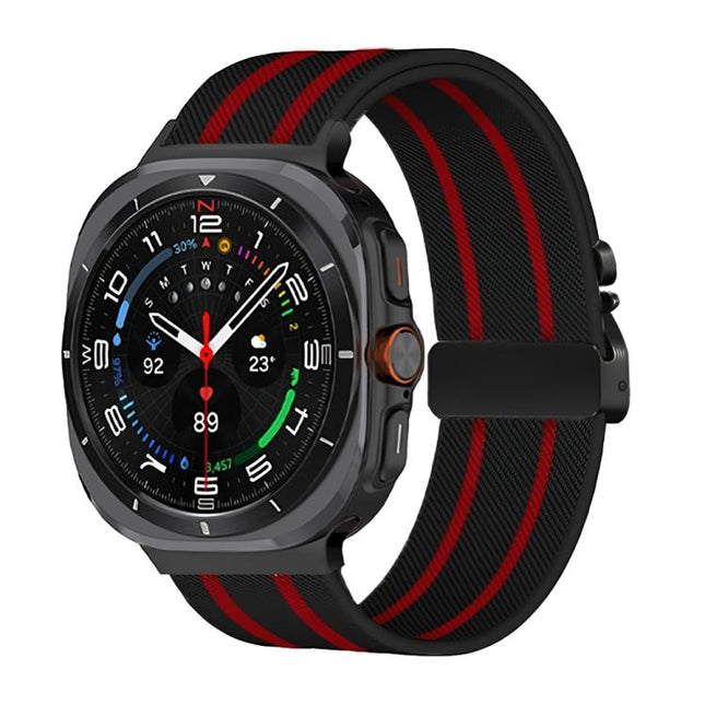 Parachute Buckle Stripe Nylon Elastic Braided Watch Band