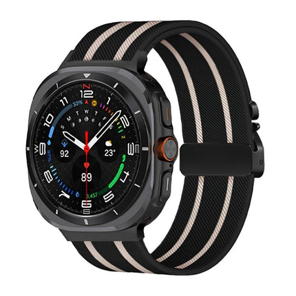 Parachute Buckle Stripe Nylon Elastic Braided Watch Band