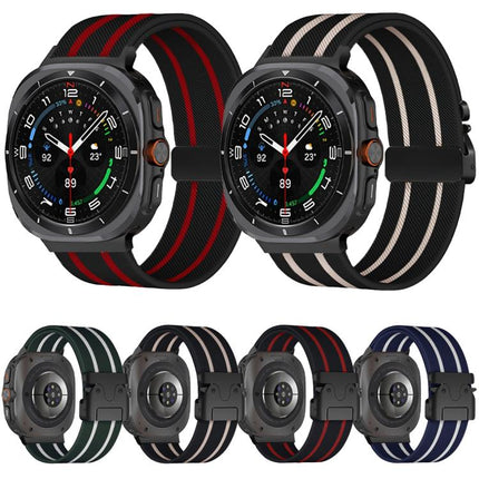 Parachute Buckle Stripe Nylon Elastic Braided Watch Band
