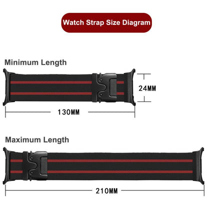Parachute Buckle Stripe Nylon Elastic Braided Watch Band