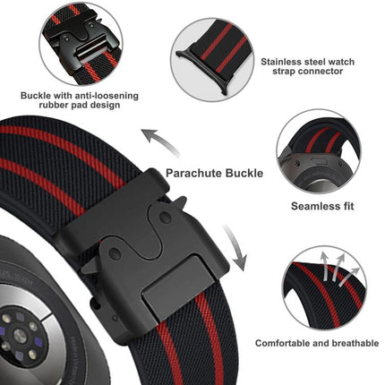 Parachute Buckle Stripe Nylon Elastic Braided Watch Band