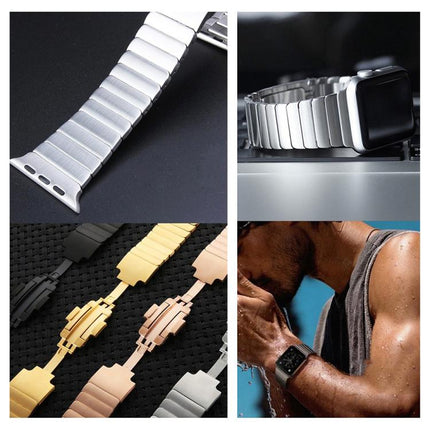 xDfind One Bead Stainless Steel Watch Band, For Apple Watch 46mm / 49mm / 45mm / 44mm, For Apple Watch 42mm / 41mm / 40mm / 38mm - DealBuddy