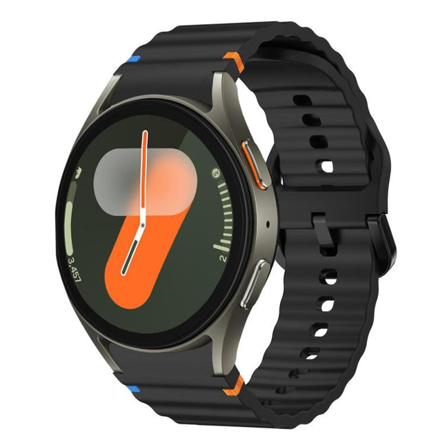 xDfind Wavy Grain Stitched Colorful Buckle Silicone Watch Band