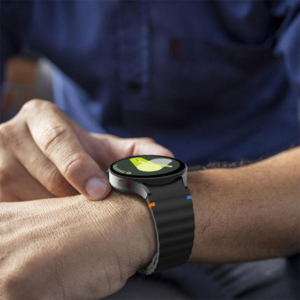 xDfind Wavy Grain Stitched Colorful Buckle Silicone Watch Band - DealBuddy