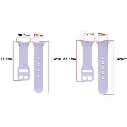 xDfind Wavy Grain Stitched Colorful Buckle Silicone Watch Band - DealBuddy