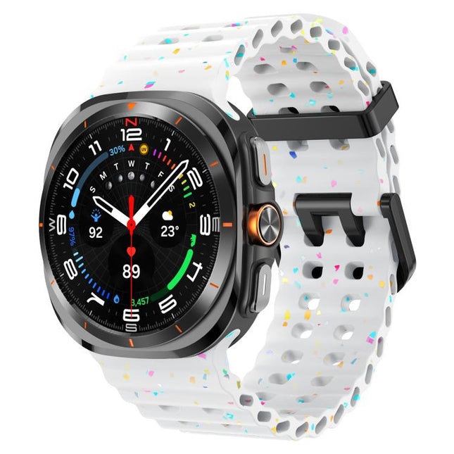 Dual Buckle Colorful Dots Silicone Watch Band