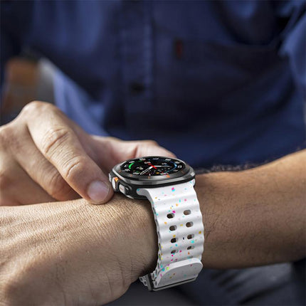 Dual Buckle Colorful Dots Silicone Watch Band