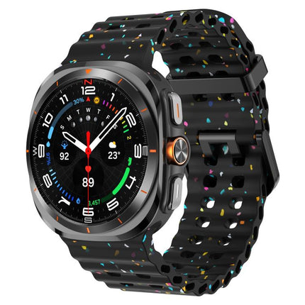 Dual Buckle Colorful Dots Silicone Watch Band