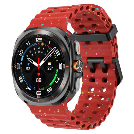 Dual Buckle Colorful Dots Silicone Watch Band