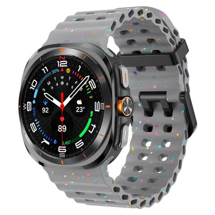 Dual Buckle Colorful Dots Silicone Watch Band