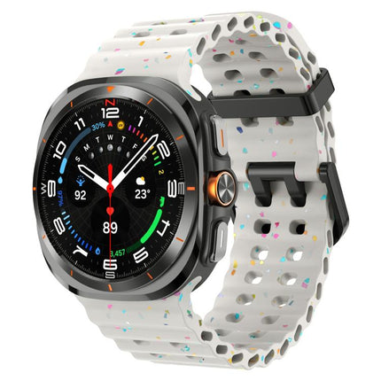Dual Buckle Colorful Dots Silicone Watch Band