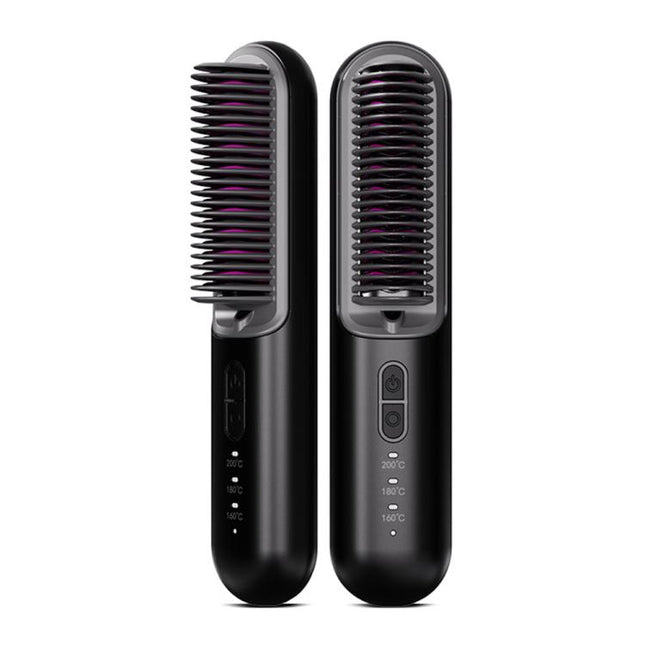 K-SKIN KD382S Negative Ion Hair Care Type-C Wireless Hair Straightening Comb, KD382S (Black), KD382S (Purple) - DealBuddy