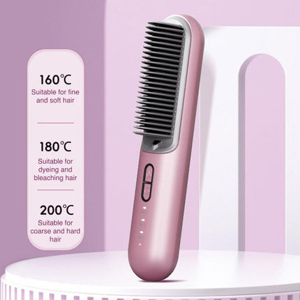 K-SKIN KD382S Negative Ion Hair Care Type-C Wireless Hair Straightening Comb, KD382S (Black), KD382S (Purple) - DealBuddy
