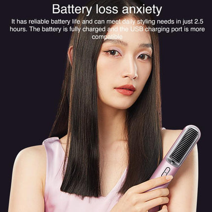 K-SKIN KD382S Negative Ion Hair Care Type-C Wireless Hair Straightening Comb, KD382S (Black), KD382S (Purple) - DealBuddy