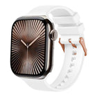 Plain Solid Color Rose Gold Buckle Silicone Watch Band