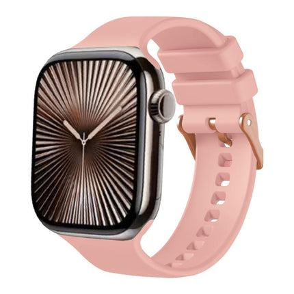 Plain Solid Color Rose Gold Buckle Silicone Watch Band, For Apple Watch 42mm / 41mm / 40mm / 38mm - DealBuddy