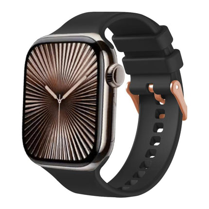 Plain Solid Color Rose Gold Buckle Silicone Watch Band