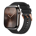Plain Solid Color Rose Gold Buckle Silicone Watch Band