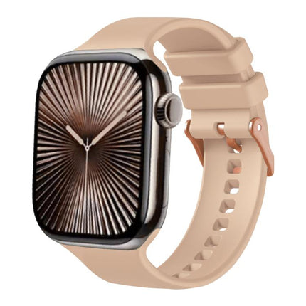 Plain Solid Color Rose Gold Buckle Silicone Watch Band, For Apple Watch 42mm / 41mm / 40mm / 38mm - DealBuddy