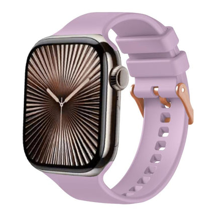Plain Solid Color Rose Gold Buckle Silicone Watch Band, For Apple Watch 42mm / 41mm / 40mm / 38mm - DealBuddy
