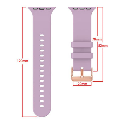 Plain Solid Color Rose Gold Buckle Silicone Watch Band, For Apple Watch 42mm / 41mm / 40mm / 38mm - DealBuddy