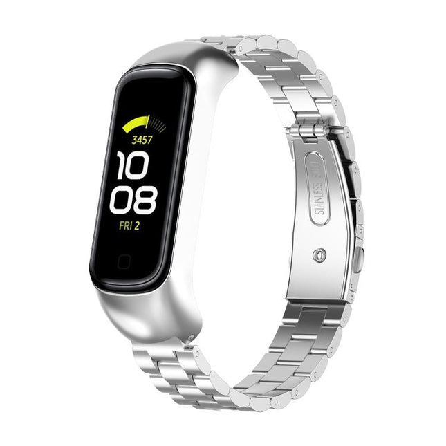 xDfind Metal Frame Integrated Three-beads Steel Watch Band, For Samsung Galaxy Fit 2 - DealBuddy