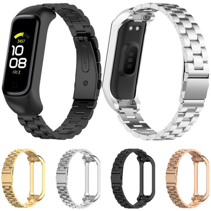 xDfind Metal Frame Integrated Three-beads Steel Watch Band, For Samsung Galaxy Fit 2 - DealBuddy