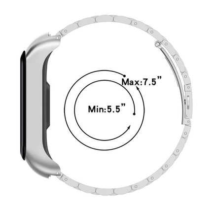 xDfind Metal Frame Integrated Three-beads Steel Watch Band - DealBuddy