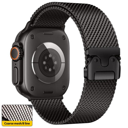 xDfind Umbrella Buckle Think Mesh Milanese Stainless Steel Watch Band, For Apple Watch 46mm / 49mm / 45mm / 44mm Think Mesh