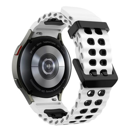 Ocean Dual-Row Hole Two Color Silicone Watch Band, For Samsung Galaxy Watch 7 40 / 44mm - DealBuddy