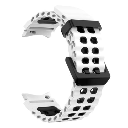 Ocean Dual-Row Hole Two Color Silicone Watch Band