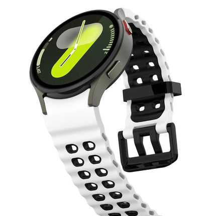Ocean Dual-Row Hole Two Color Silicone Watch Band