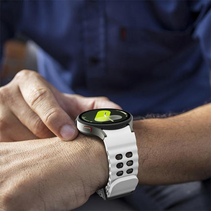 Ocean Dual-Row Hole Two Color Silicone Watch Band