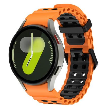 Ocean Dual-Row Hole Two Color Silicone Watch Band, For Samsung Galaxy Watch 7 40 / 44mm - DealBuddy