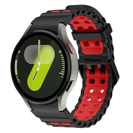 Ocean Dual-Row Hole Two Color Silicone Watch Band, For Samsung Galaxy Watch 7 40 / 44mm - DealBuddy