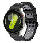 Ocean Dual-Row Hole Two Color Silicone Watch Band