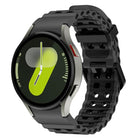 Ocean Dual-Row Hole Two Color Silicone Watch Band
