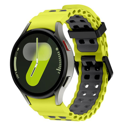 Ocean Dual-Row Hole Two Color Silicone Watch Band, For Samsung Galaxy Watch 7 40 / 44mm - DealBuddy