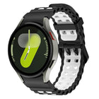 Ocean Dual-Row Hole Two Color Silicone Watch Band