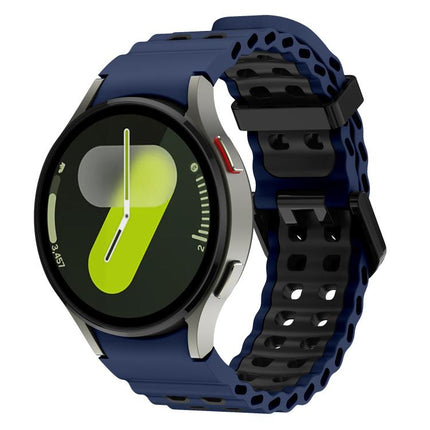 Ocean Dual-Row Hole Two Color Silicone Watch Band, For Samsung Galaxy Watch 7 40 / 44mm - DealBuddy
