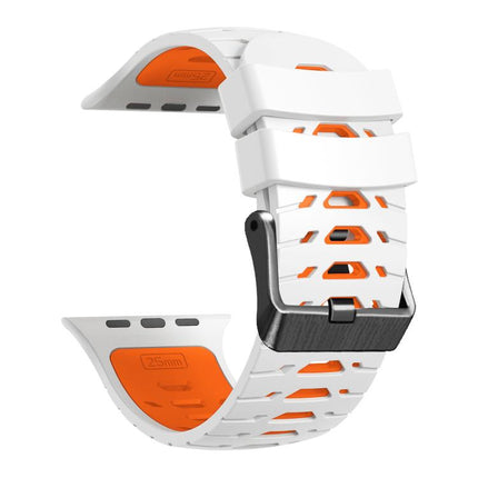 Trapezoid Two Color Silicone Watch Band, For Apple Watch 46mm / 49mm / 45mm / 44mm - DealBuddy