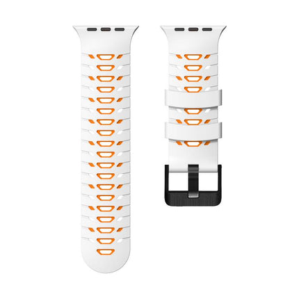 Trapezoid Two Color Silicone Watch Band, For Apple Watch 46mm / 49mm / 45mm / 44mm - DealBuddy