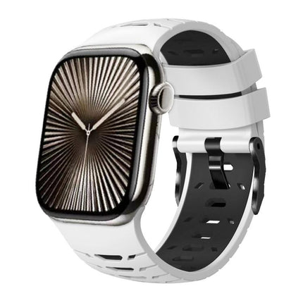 Trapezoid Two Color Silicone Watch Band