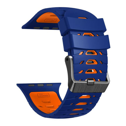 Trapezoid Two Color Silicone Watch Band, For Apple Watch 46mm / 49mm / 45mm / 44mm - DealBuddy